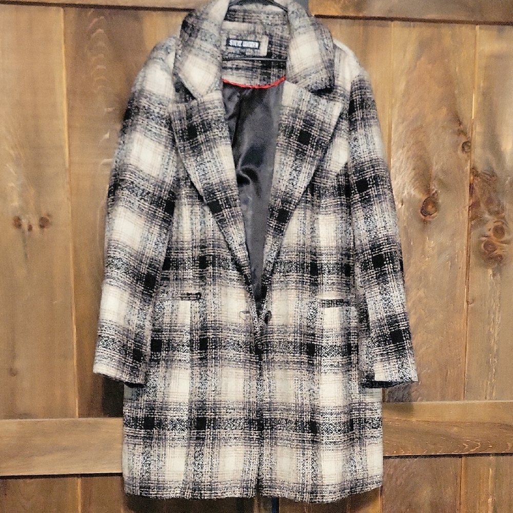 Steve Madden Black and White Plaid Women's Blazer